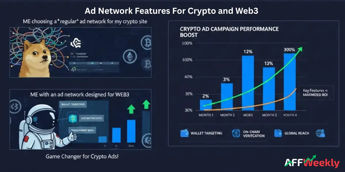 Ad Network features for Crypto and Web3 platforms