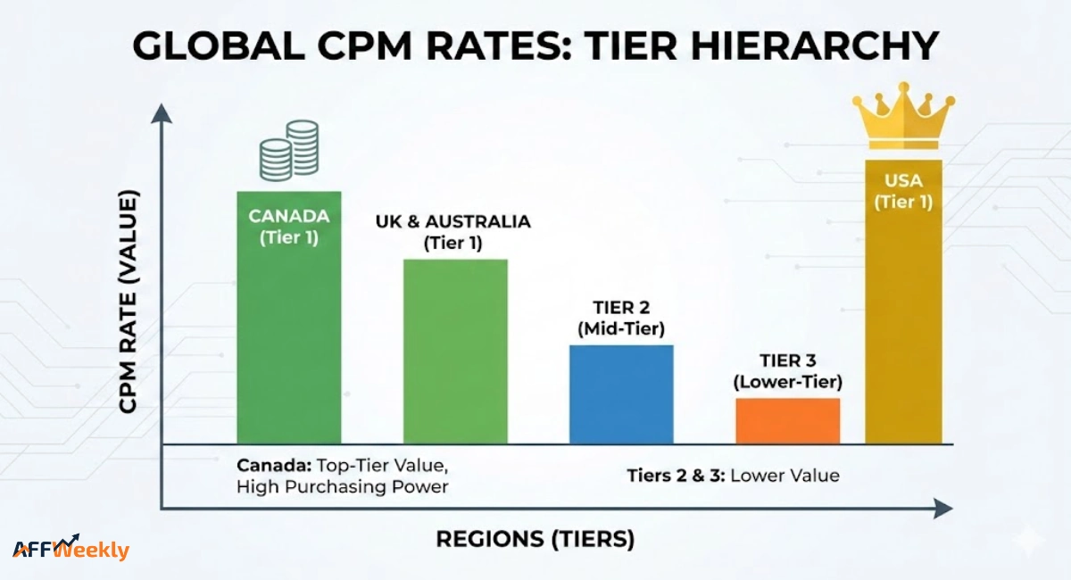 Canadian CPM Rates Comparison with Other Regions