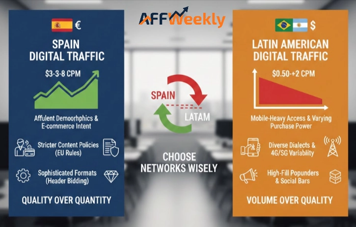 Spanish Traffic vs Latin American Traffic