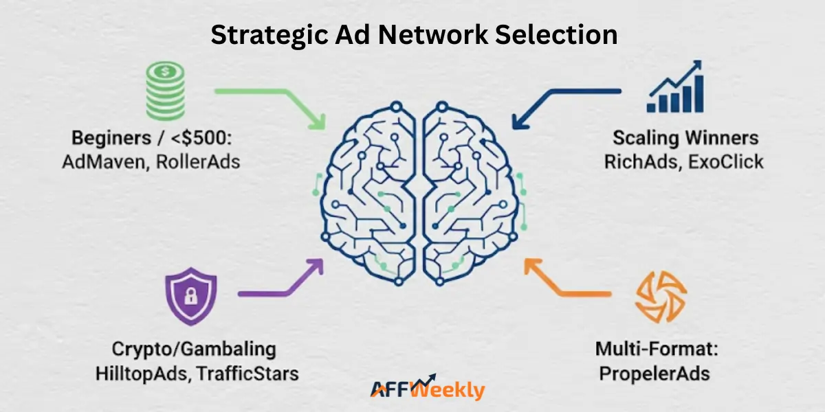 Strategic Ad Network Selection to Campaign Goals