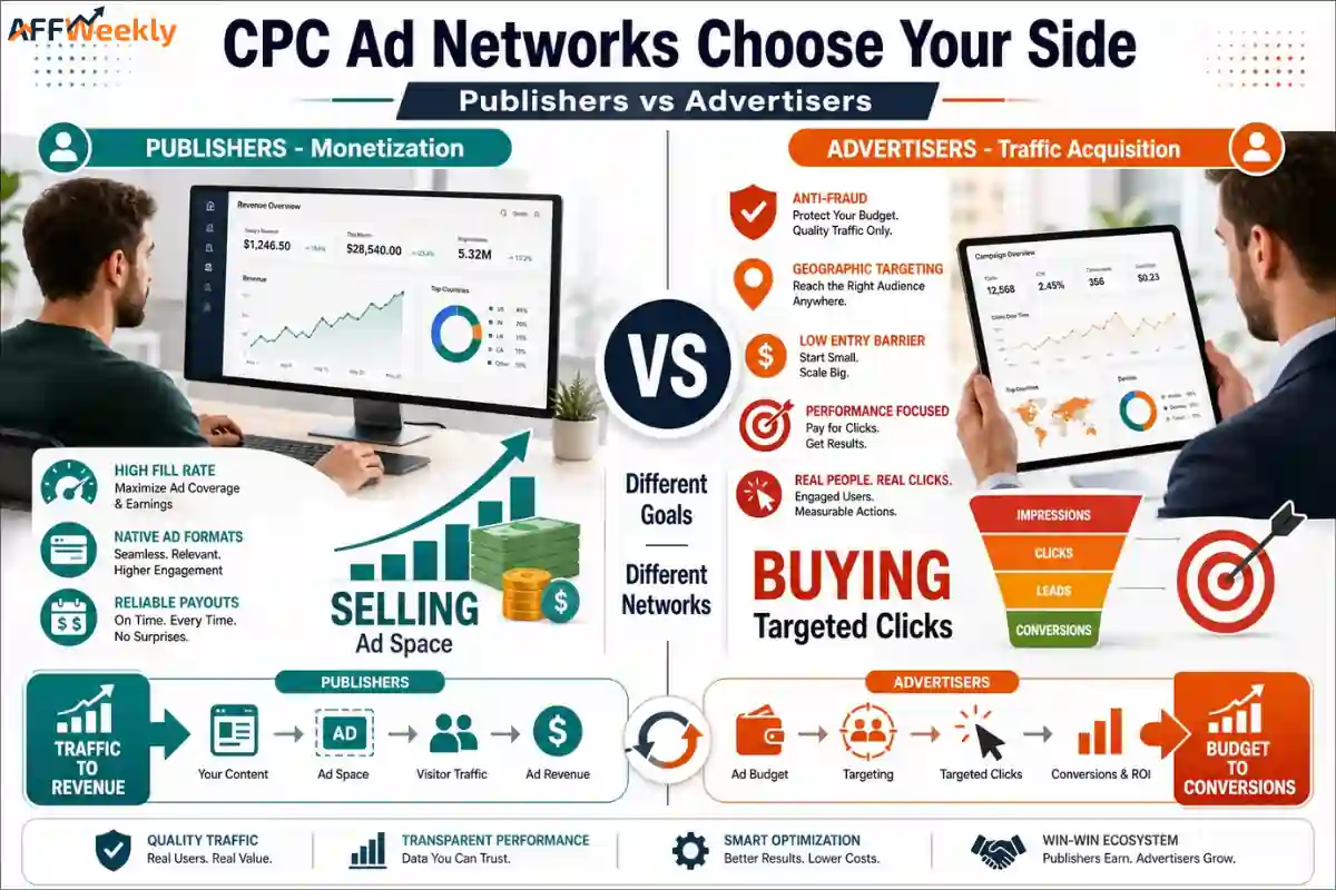 CPC Ad Networks for Publishers vs Advertisers