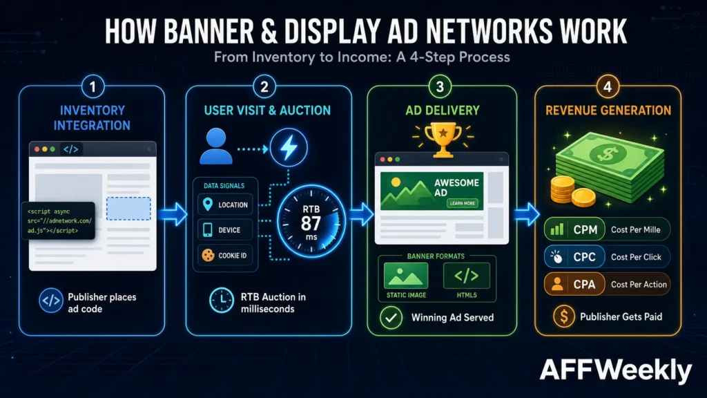 Display ad network workflow visual guide
