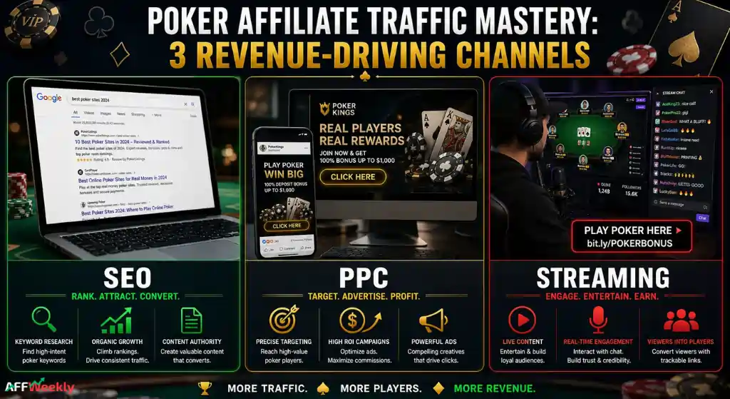 Drive Traffic to Poker Affiliate Networks