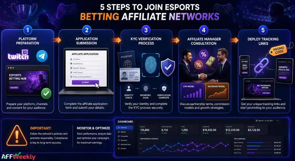 Join Esports Betting Affiliate Networks - Steps