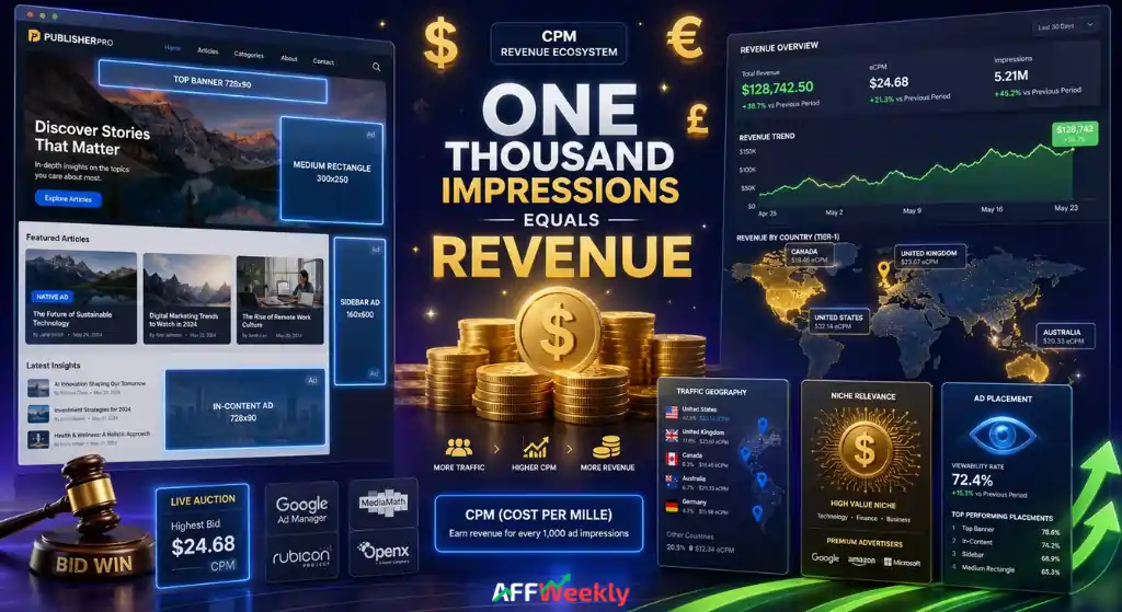 Publisher revenue growth from high CPM ad networks