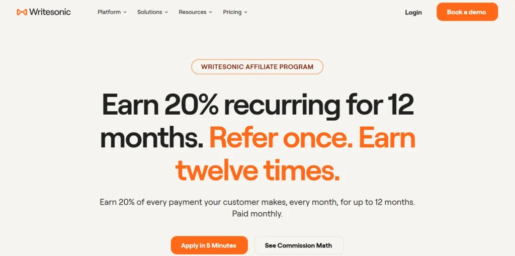 Writesonic Affiliate Program