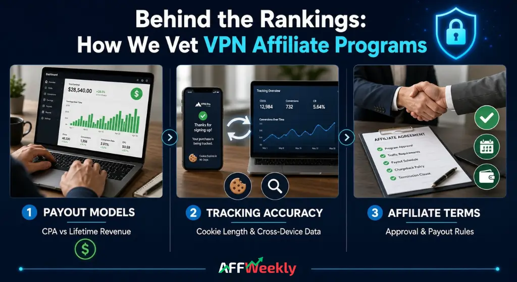 AFFWeekly's criteria for ranking VPN affiliate programs