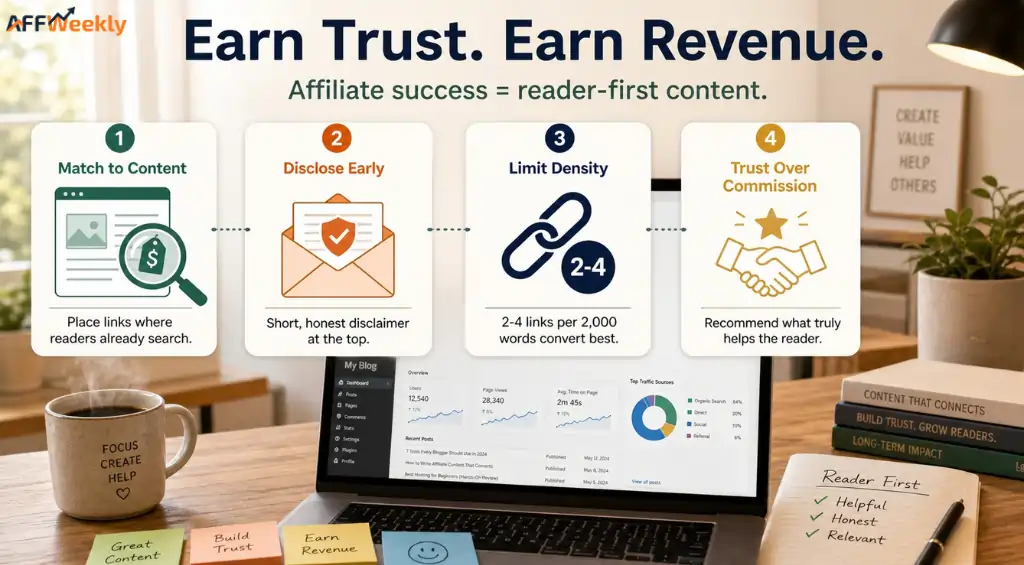 Affiliate networks monetizing blog content while maintaining reader trust