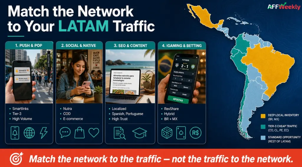 Choosing affiliate networks for LATAM traffic sources