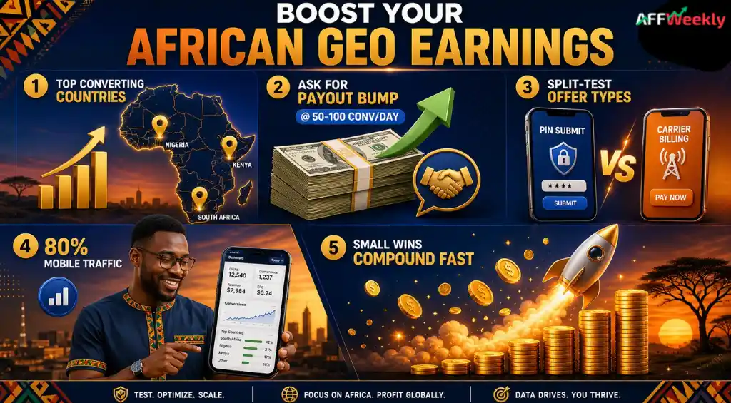Higher affiliate payouts across African GEO campaigns