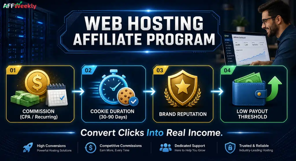 Key factors for choosing web hosting affiliate program
