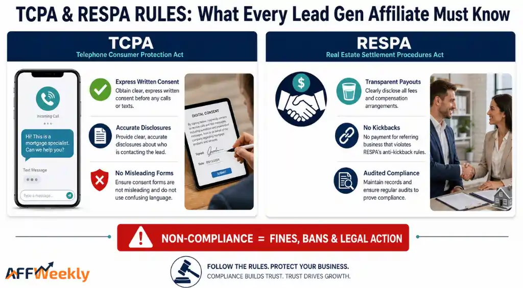 Lead generation affiliate TCPA RESPA compliance checklist