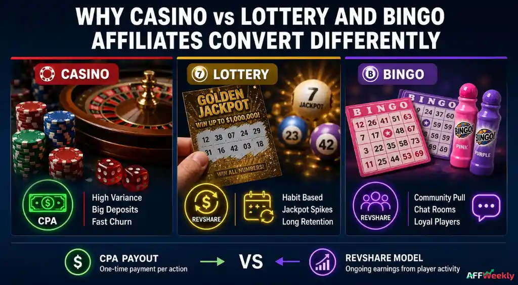 Online lottery affiliate traffic conversion comparison