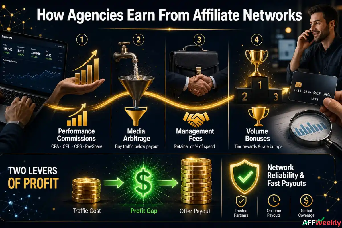 Performance marketing agency earning through affiliate networks