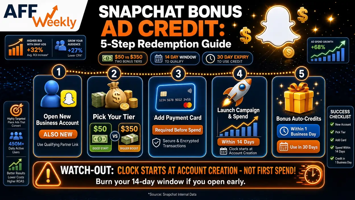 Steps to Get Snapchat Bonus Ad Credits for Free