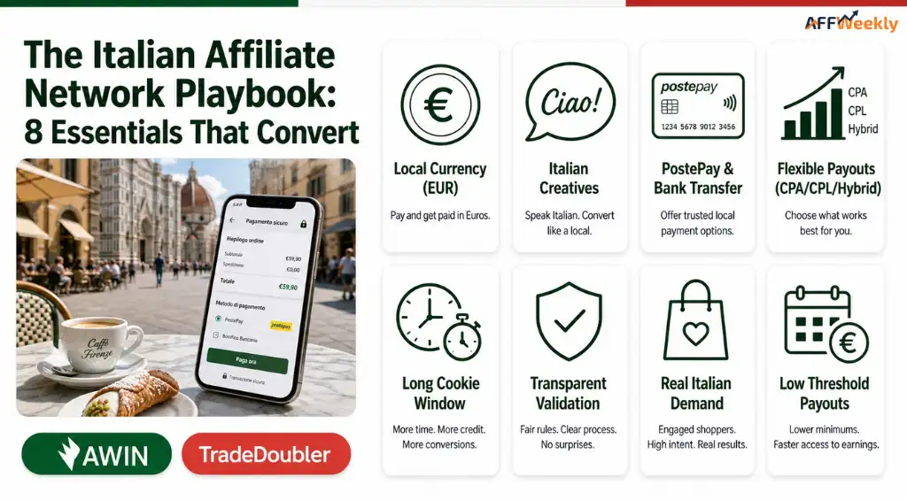 Affiliate network supporting profitable Italian market offers