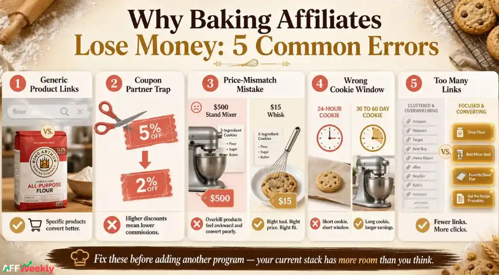 Baking affiliate mistakes reducing program earnings