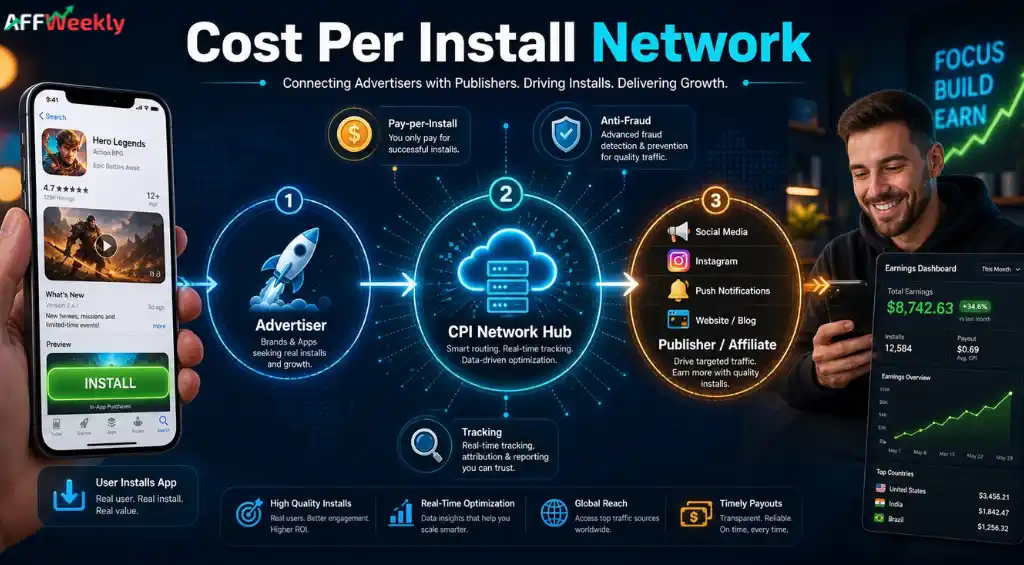 CPI affiliate network and cost per install model