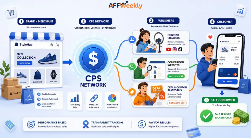CPS affiliate network driving e-commerce sales conversions