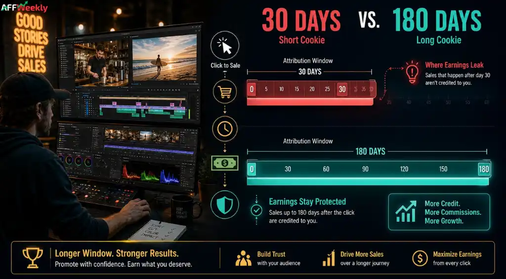 Cookie Duration Impacts Video Editing Affiliate Revenue