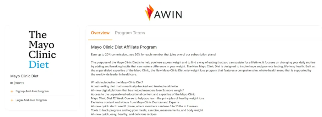 Mayo Clinic Diet Affiliate Program