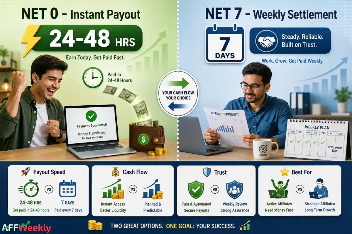 Net 0 versus Net 7 affiliate payment terms