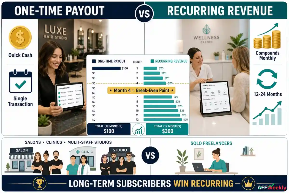 Recurring vs one-time appointment affiliate payouts