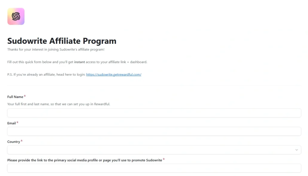 Sudowrite Affiliate Program