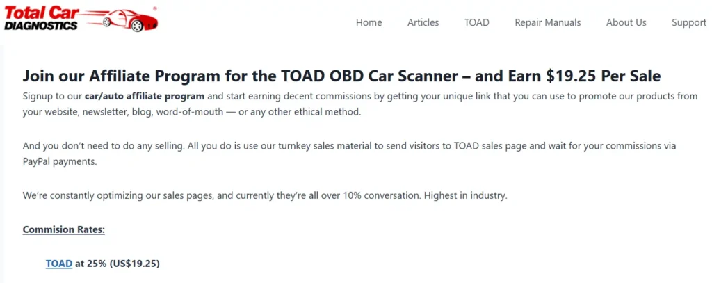 Total Car Diagnostics Affiliate Program