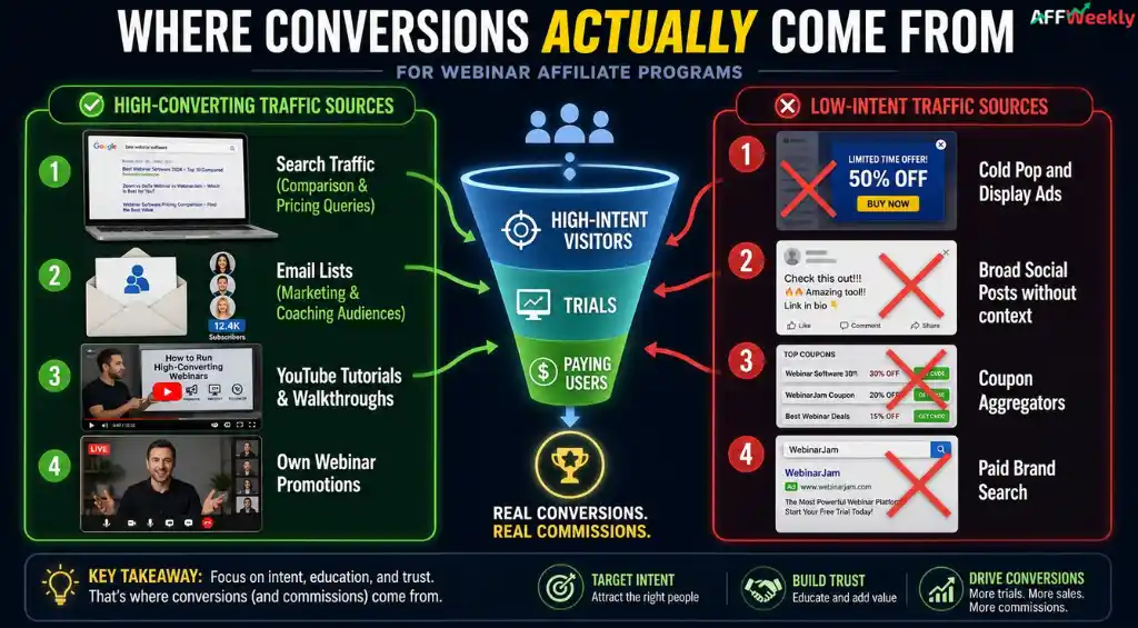 Webinar affiliate traffic sources that drive conversions
