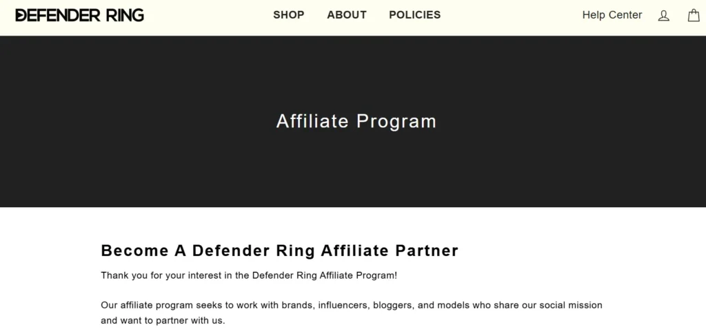 Defender Ring Affiliate Program