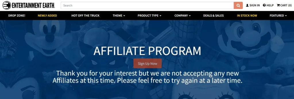 Entertainment Earth Affiliate Program