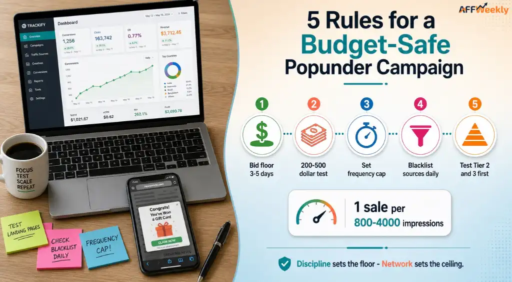 Popunder campaign launch without burning budget