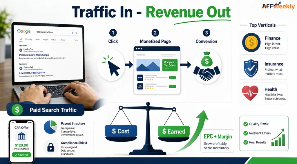 Search arbitrage and affiliate network connections