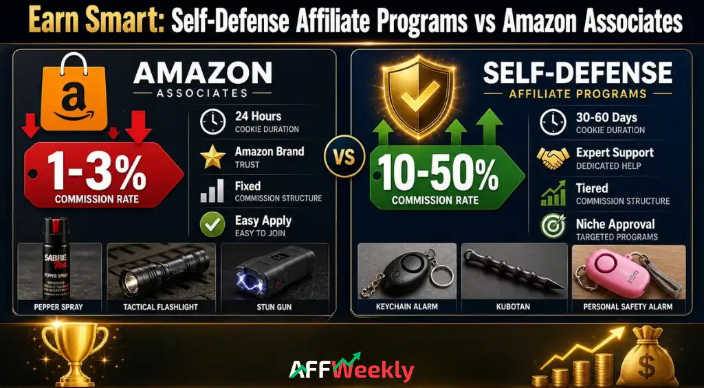 Self-Defense Programs vs Amazon Associates Earnings