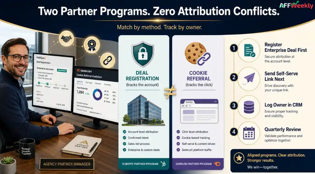 Two agency partner programs with shared attribution tracking